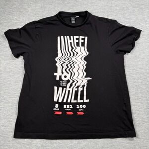 Formula 1 T-Shirt Mens Large Black Wheel To Wheel F1 Racing Graphic Short Sleeve